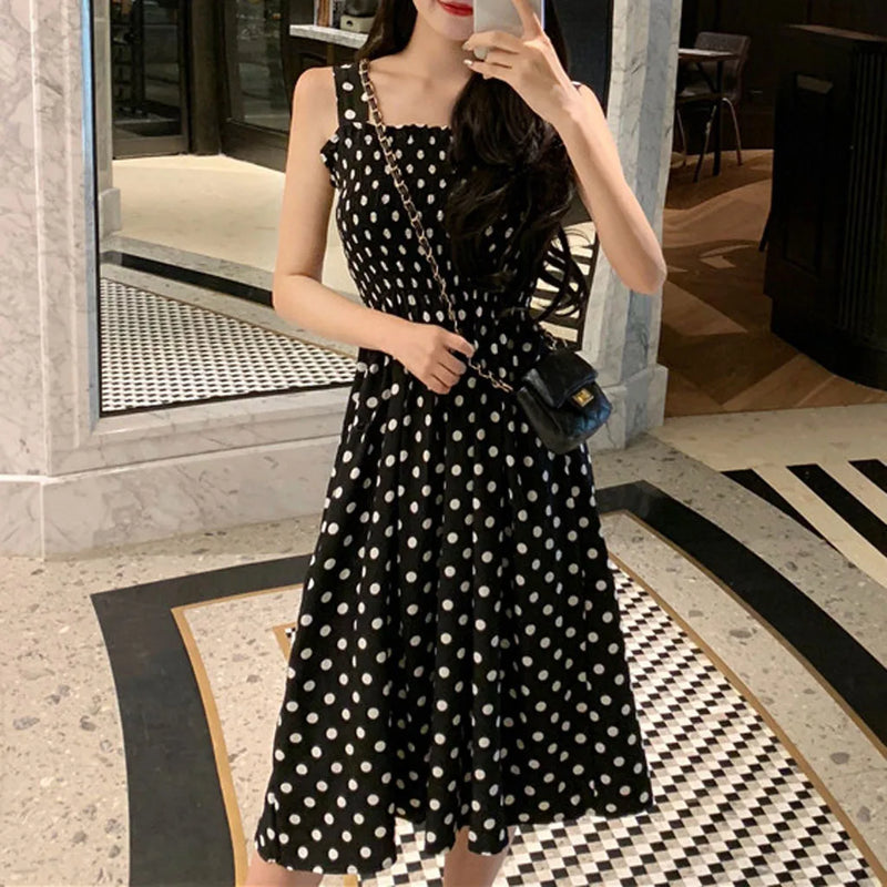 Women's Dresses Summer Fashion  Dot Shoulder Plus