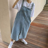 Spring Summer Denim Overall Dress Women Sleeveless Jeans Dresses Fashion