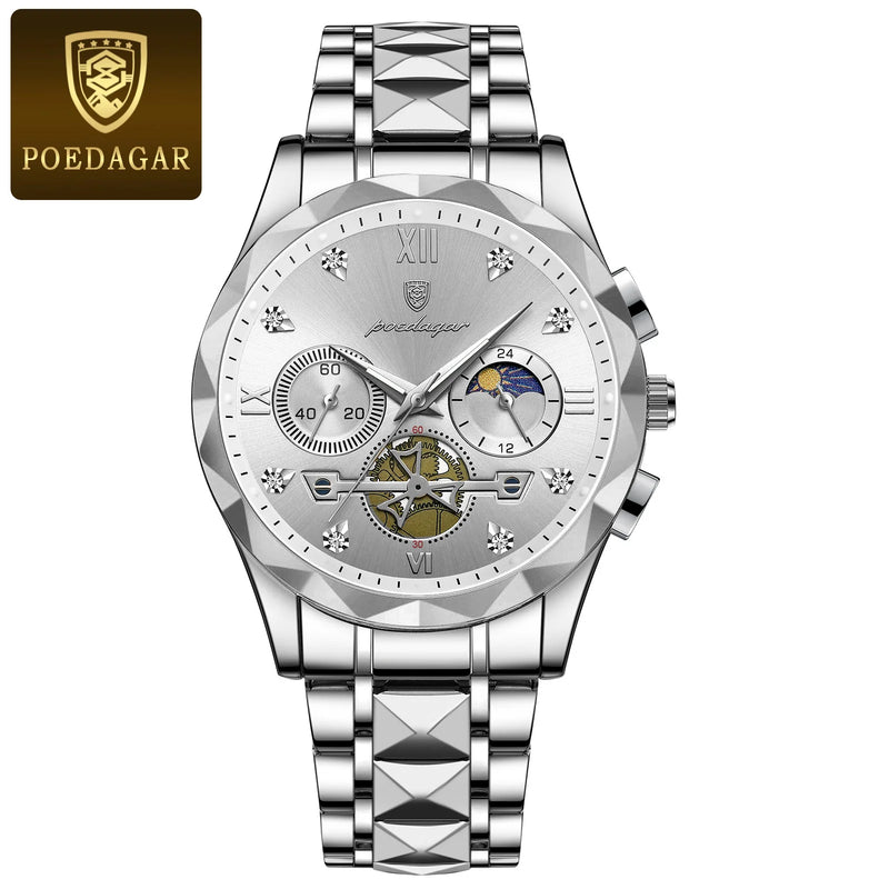 POEDAGAR Luxury Man Wristwatch Waterproof Quartz