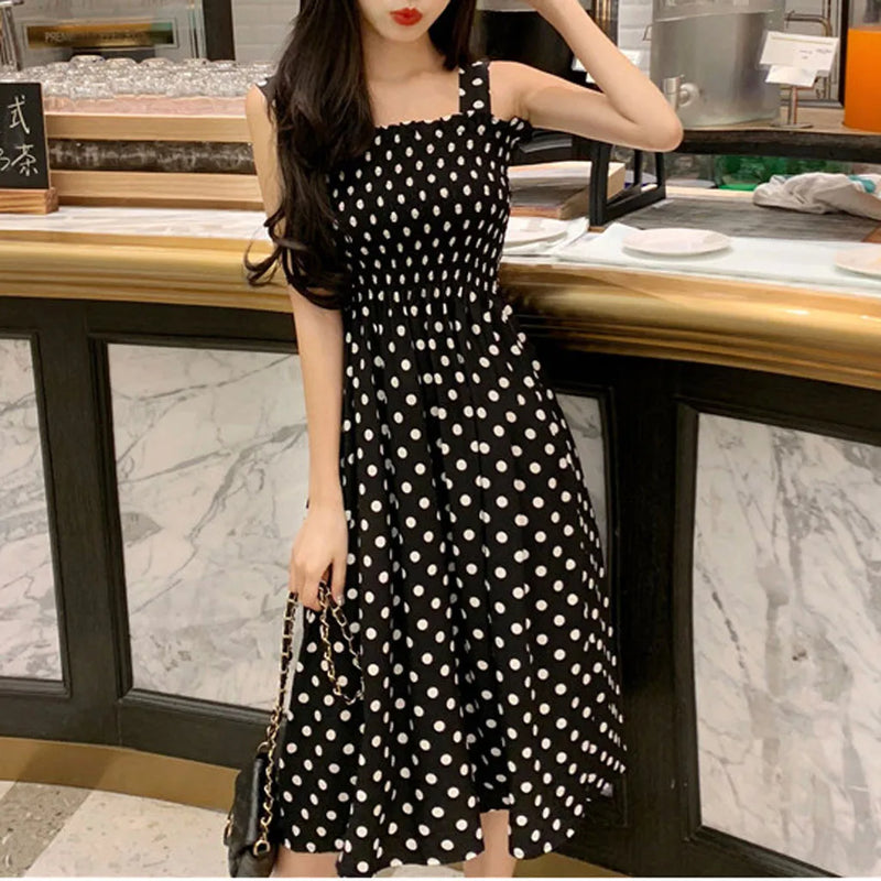 Women's Dresses Summer Fashion  Dot Shoulder Plus