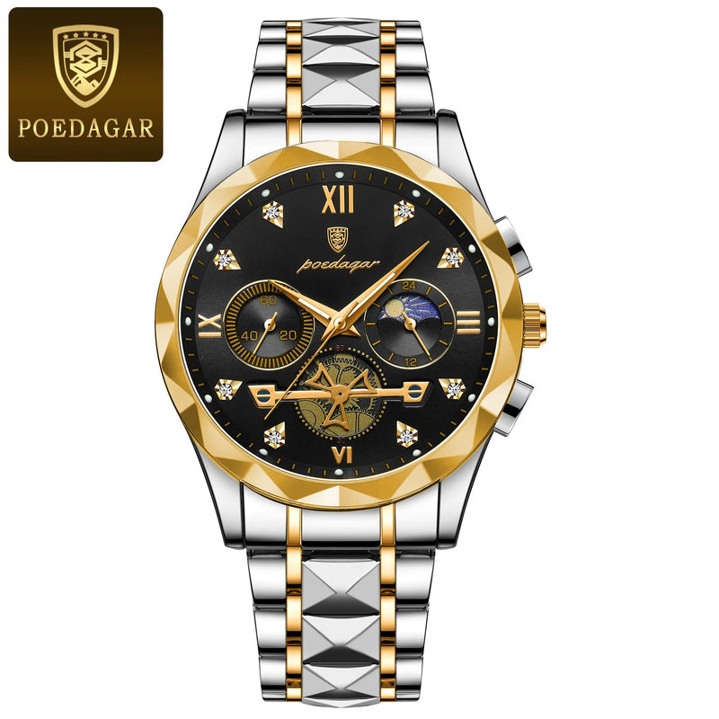 POEDAGAR Luxury Man Wristwatch Waterproof Quartz