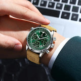 POEDAGAR Quartz Waterproof  Leather Men Wristwatch Military Sports