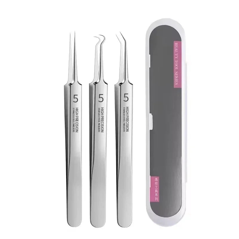 3-8Pcs Blackhead Clip Pimples Tweezer Blackhead Remover Stainless Steel Cell Clip Beauty Product Acne Needle Skin Cleanning Tool