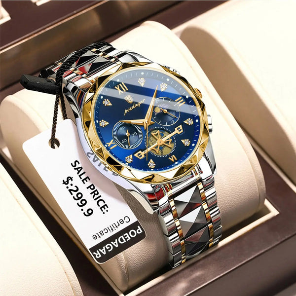 POEDAGAR Luxury Man Wristwatch Waterproof Quartz