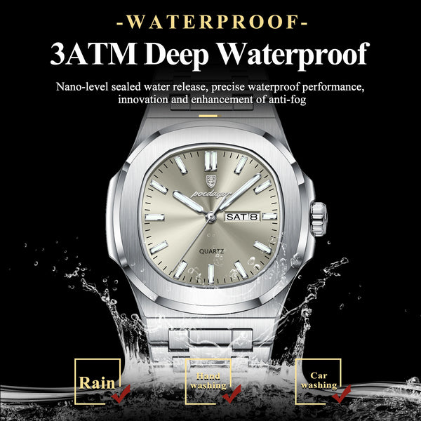 POEDAGAR Luxury Military Man Waterproof Luminous Date Week