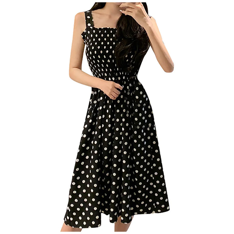 Women's Dresses Summer Fashion  Dot Shoulder Plus