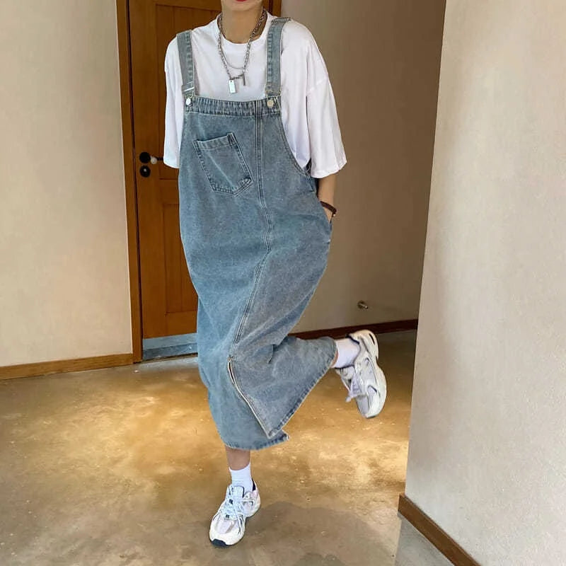 Spring Summer Denim Overall Dress Women Sleeveless Jeans Dresses Fashion